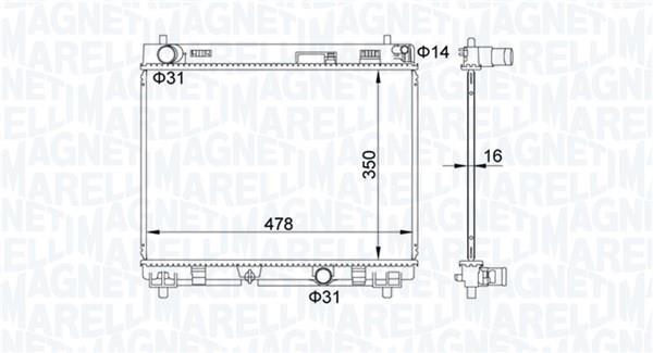 Radiador motor MAGNETI MARELLI ref. 350213208200