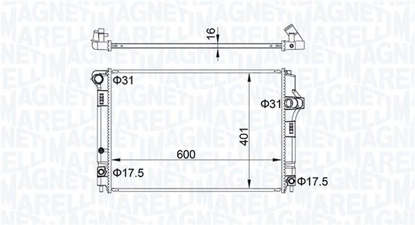 Radiateur moteur (Radiateur de refroidissement) MAGNETI MARELLI ref. 350213208300