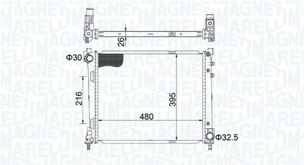 Radiador motor MAGNETI MARELLI ref. 350213209200