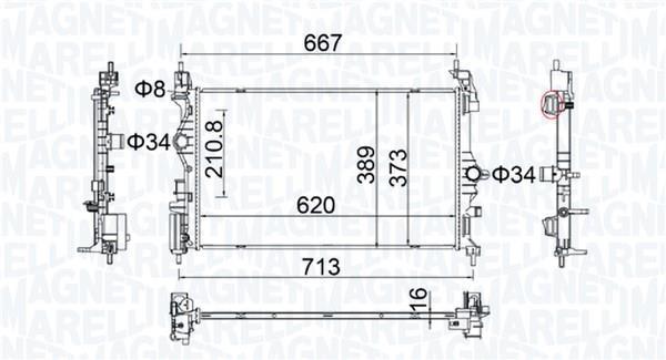 Radiador motor MAGNETI MARELLI ref. 350213209300
