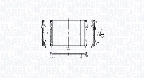 Radiateur moteur (Radiateur de refroidissement) MAGNETI MARELLI ref. 350213212900
