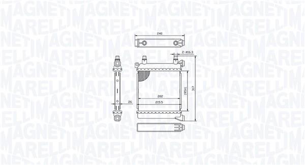 Radiador motor MAGNETI MARELLI ref. 350213214500