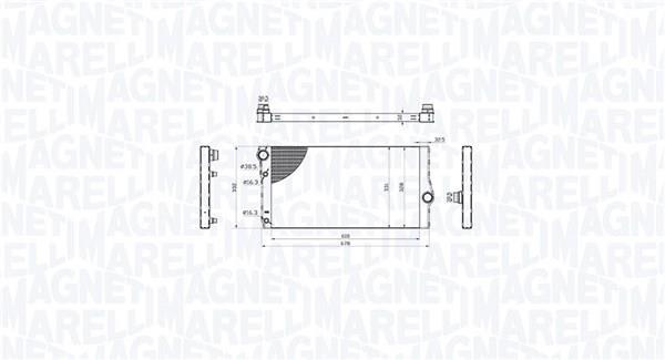 Radiateur moteur (Radiateur de refroidissement) MAGNETI MARELLI ref. 350213214600