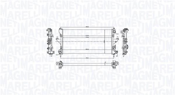 Radiateur moteur (Radiateur de refroidissement) MAGNETI MARELLI ref. 350213216900