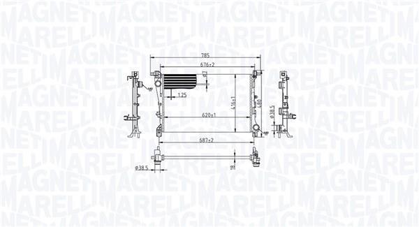 Radiateur moteur (Radiateur de refroidissement) MAGNETI MARELLI ref. 350213217900