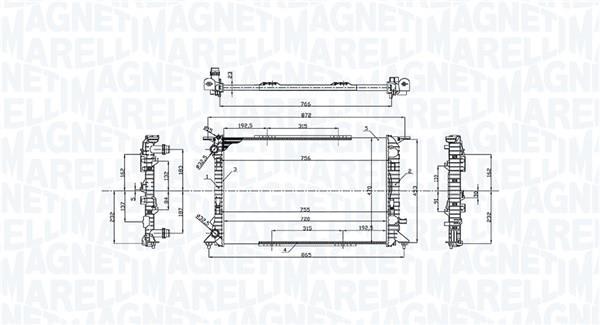 Radiador motor MAGNETI MARELLI ref. 350213220100