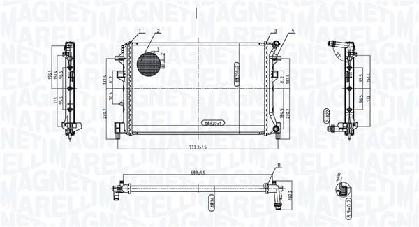 Radiador motor MAGNETI MARELLI ref. 350213220300