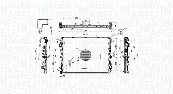 Radiateur moteur (Radiateur de refroidissement) MAGNETI MARELLI ref. 350213220600