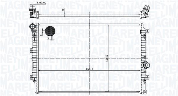 Radiateur moteur (Radiateur de refroidissement) MAGNETI MARELLI ref. 350213220800
