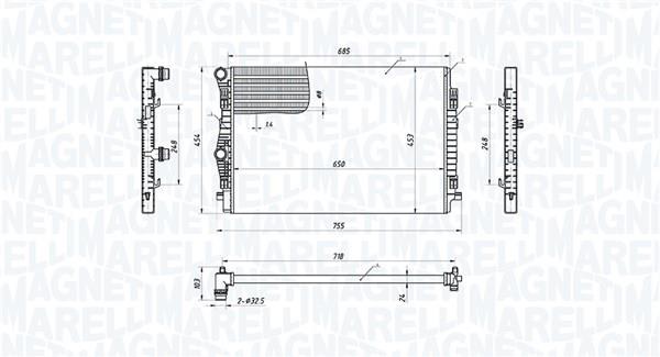 Radiateur moteur (Radiateur de refroidissement) MAGNETI MARELLI ref. 350213220900
