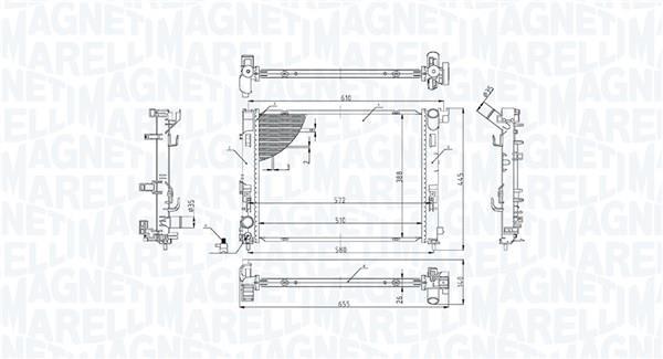 Radiador motor MAGNETI MARELLI ref. 350213022100