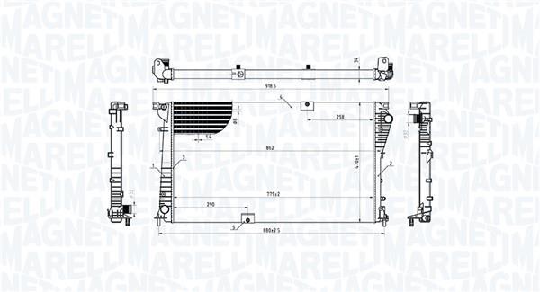 Radiateur moteur (Radiateur de refroidissement) MAGNETI MARELLI ref. 350213221100