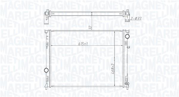 Radiateur moteur (Radiateur de refroidissement) MAGNETI MARELLI 350213221400