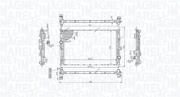 Radiateur moteur (Radiateur de refroidissement) MAGNETI MARELLI ref. 350213221800