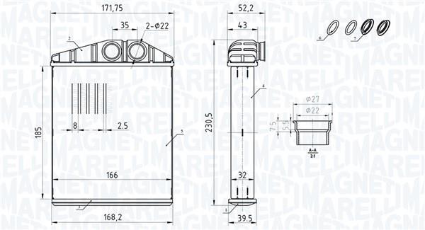 Radiateur de chauffage MAGNETI MARELLI ref. 350218426000
