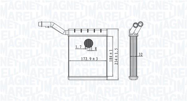 Radiateur de chauffage MAGNETI MARELLI ref. 350218480000