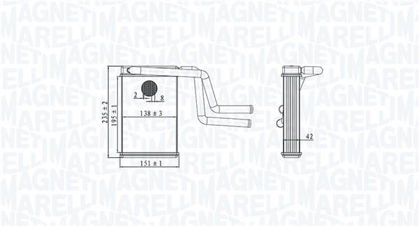 Radiateur de chauffage MAGNETI MARELLI ref. 350218487000