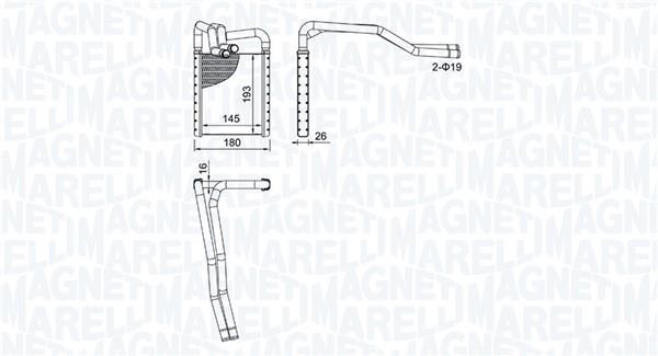 Radiateur de chauffage MAGNETI MARELLI ref. 350218508000