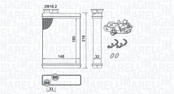 Radiateur de chauffage MAGNETI MARELLI ref. 350218515000