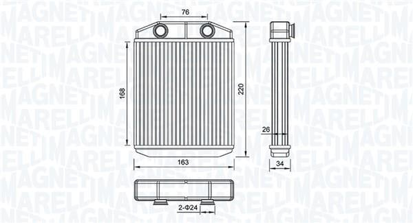 Radiateur de chauffage MAGNETI MARELLI ref. 350218516000