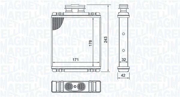 Radiateur de chauffage MAGNETI MARELLI ref. 350218517000