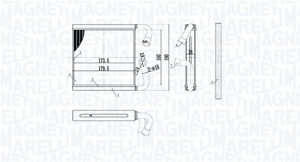 Radiateur de chauffage MAGNETI MARELLI 350218523000