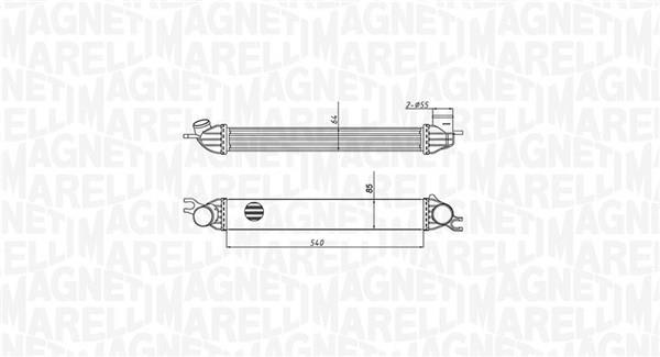 Intercooler, échangeur (Refroidisseur d'air) MAGNETI MARELLI ref. 351319204290