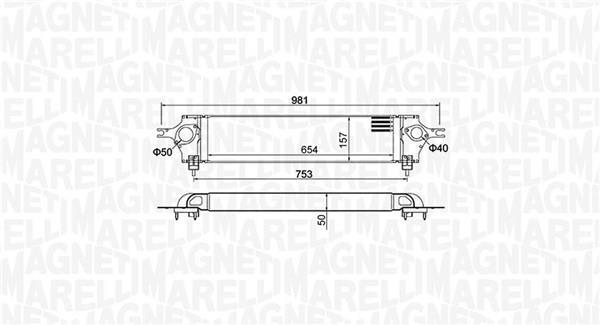 Intercooler, échangeur (Refroidisseur d'air) MAGNETI MARELLI 351319204390