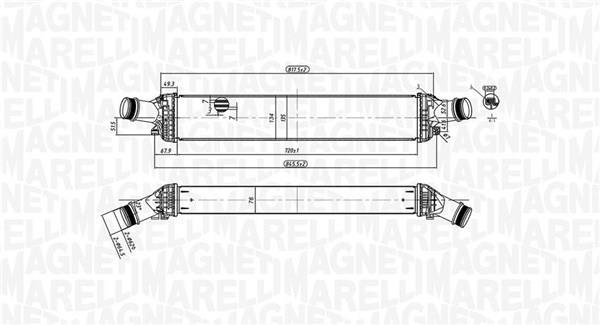 Intercooler, échangeur (Refroidisseur d'air) MAGNETI MARELLI ref. 351319204430