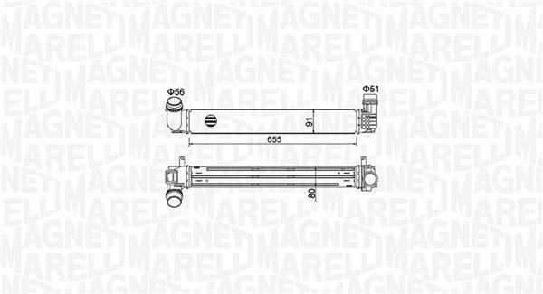 Intercooler, échangeur (Refroidisseur d'air) MAGNETI MARELLI ref. 351319204730