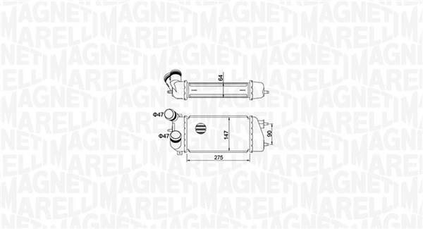 Intercooler, échangeur (Refroidisseur d'air) MAGNETI MARELLI ref. 351319205240