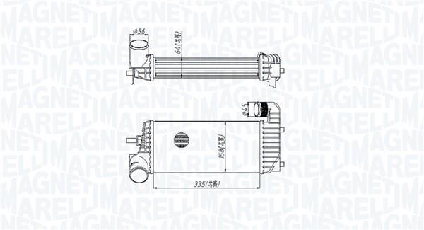 Intercooler, échangeur (Refroidisseur d'air) MAGNETI MARELLI ref. 351319205440