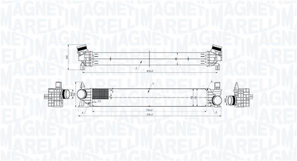 Intercooler, échangeur (Refroidisseur d'air) MAGNETI MARELLI 351319206220