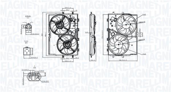 Ventilateur de refroidissement du moteur (Motoventilateur) MAGNETI MARELLI ref. 069422578010