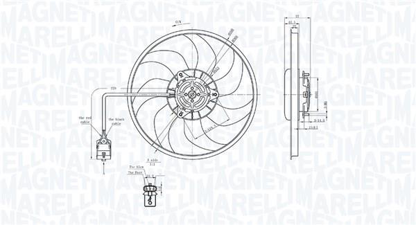 Ventilateur de refroidissement du moteur (Motoventilateur) MAGNETI MARELLI ref. 069422712010