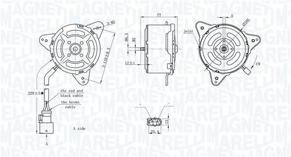 Ventilateur de refroidissement du moteur (Motoventilateur) MAGNETI MARELLI ref. 069422717010