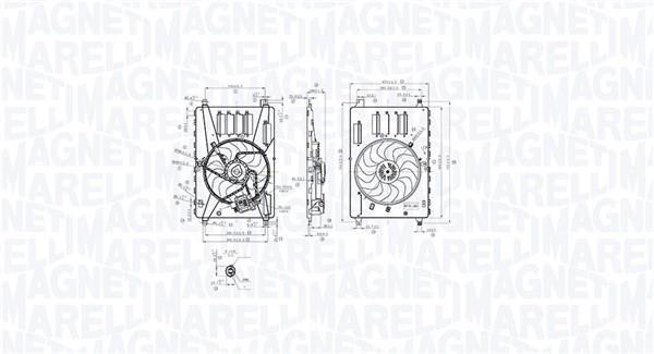 Ventilateur de refroidissement du moteur (Motoventilateur) MAGNETI MARELLI ref. 069422857010