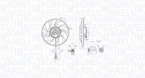 Ventilateur de refroidissement du moteur (Motoventilateur) MAGNETI MARELLI ref. 069422890010