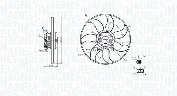 Ventilateur de refroidissement du moteur (Motoventilateur) MAGNETI MARELLI 069422908010