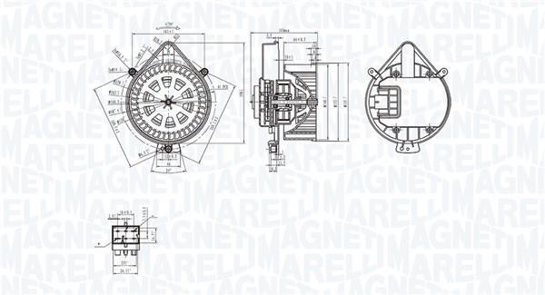 Motor elétrico ventilador de habitáculo MAGNETI MARELLI ref. 069412281010