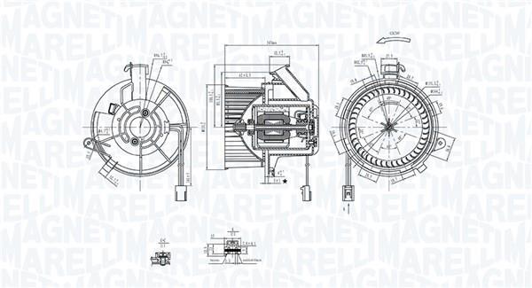 Motor eléctrico, ventilador habitáculo MAGNETI MARELLI ref. 069412290010