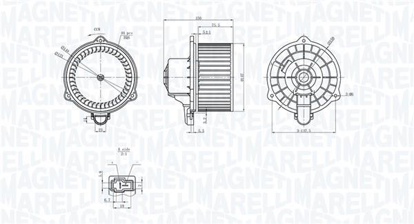 Motor elétrico ventilador de habitáculo MAGNETI MARELLI ref. 069412367010