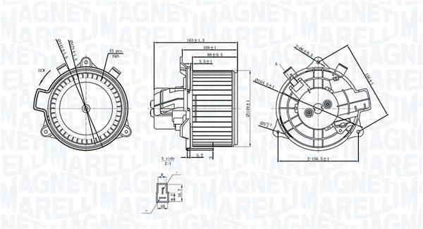 Motor elétrico ventilador de habitáculo MAGNETI MARELLI ref. 069412375010