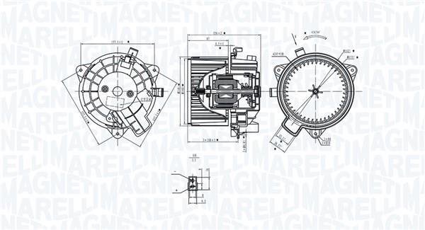 Moteur électrique, pulseur d'air habitacle MAGNETI MARELLI 069412381010