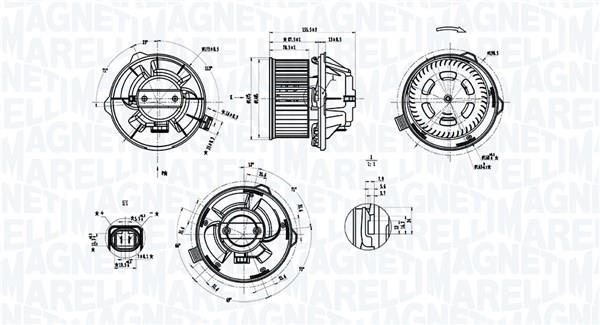 Motor elétrico ventilador de habitáculo MAGNETI MARELLI ref. 069412389010