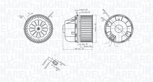 Ventilador habitáculo MAGNETI MARELLI ref. 069412729010