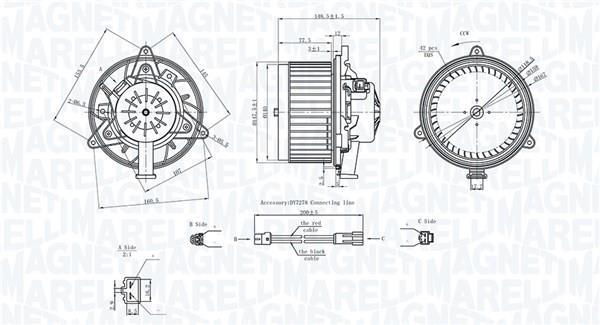Pulseur d'air habitacle (Ventilateur habitacle) MAGNETI MARELLI 069412742010