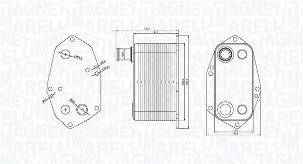 Radiateur d'huile moteur (Refroidisseur d'huile moteur) MAGNETI MARELLI ref. 350300000200
