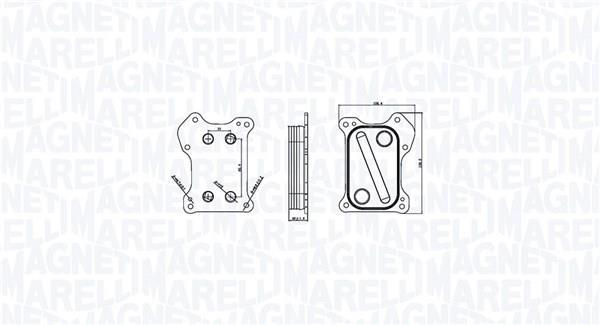 Radiateur d'huile moteur (Refroidisseur d'huile moteur) MAGNETI MARELLI ref. 350300000800