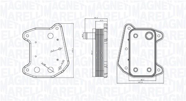 Radiateur d'huile moteur (Refroidisseur d'huile moteur) MAGNETI MARELLI ref. 350300001700